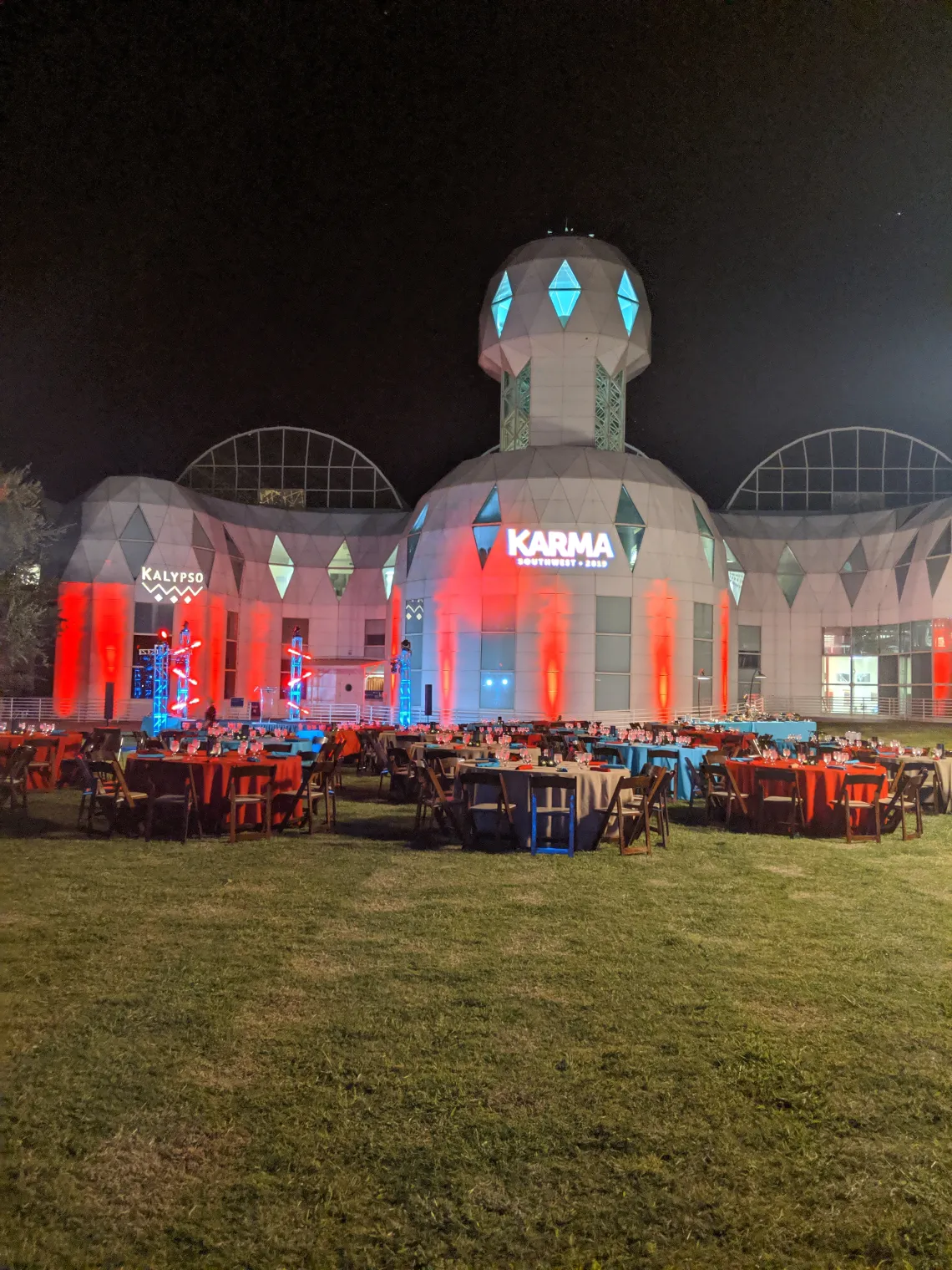 Lights projected on Biosphere 2